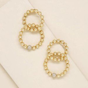 NWT Ettika Interlocked 18K Gold Plated Ball Dangle Earrings